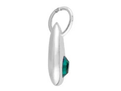 Sterling Silver Pendant December Birthstone 4mm Blue Zircon Crystal