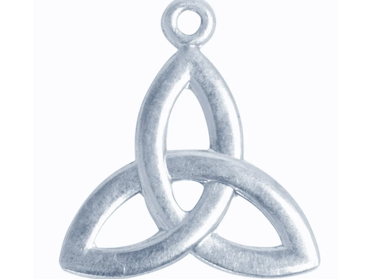 Sterling Silver Pendant De1205 0.80mm Embossed, Pierced Celtic Knot Solid 13mm X 12mm, 100% Recycled Silver