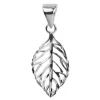 Sterling Silver Pendant Diamond Cut Leaf Design
