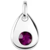 Sterling Silver Pendant February Birthstone 4mm Amethyst Crystal