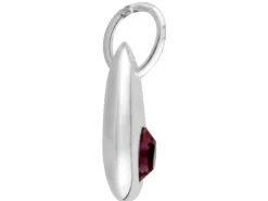 Sterling Silver Pendant January Birthstone 4mm Garnet Crystal