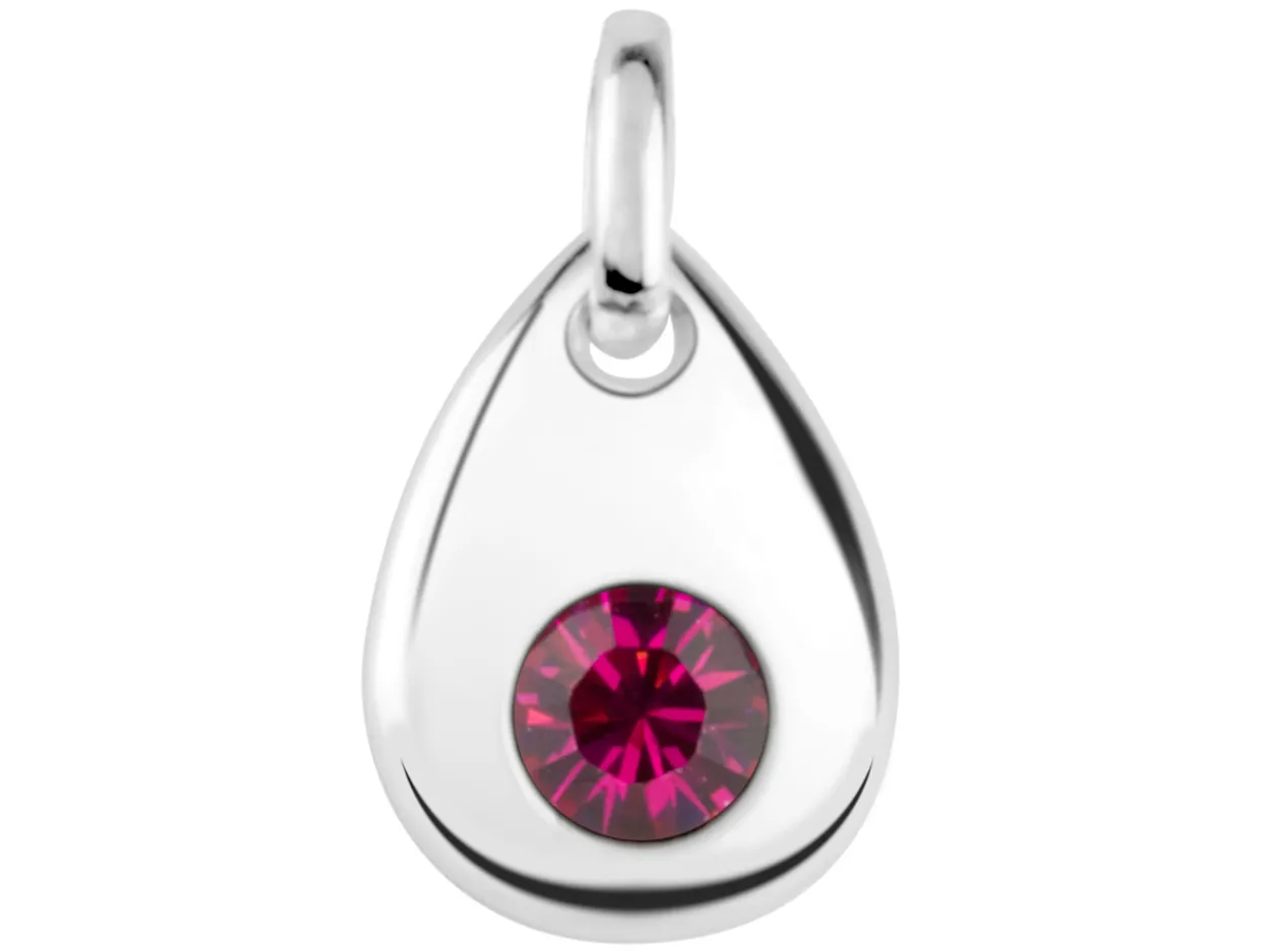 Sterling Silver Pendant July Birthstone 4mm Ruby Crystal