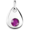 Sterling Silver Pendant June Birthstone 4mm Light Amethyst Crystal