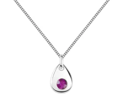 Sterling Silver Pendant June Birthstone 4mm Light Amethyst Crystal