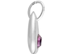 Sterling Silver Pendant June Birthstone 4mm Light Amethyst Crystal