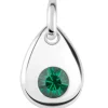 Sterling Silver Pendant May Birthstone 4mm Emerald Crystal