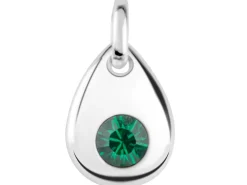 Sterling Silver Pendant May Birthstone 4mm Emerald Crystal
