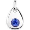 Sterling Silver Pendant September Birthstone 4mm Sapphire Crystal