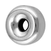 Sterling Silver Plain Flat 2 Hole Bead 6mm