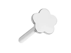 Sterling Silver Plain Flower Labret Tube 3mm