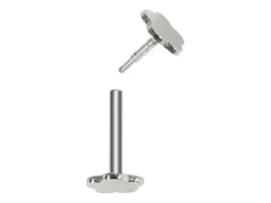Sterling Silver Plain Flower Labret Tube 3mm