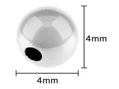 Sterling Silver Plain Round 4.0mm 2 Hole Beads Pack of 20