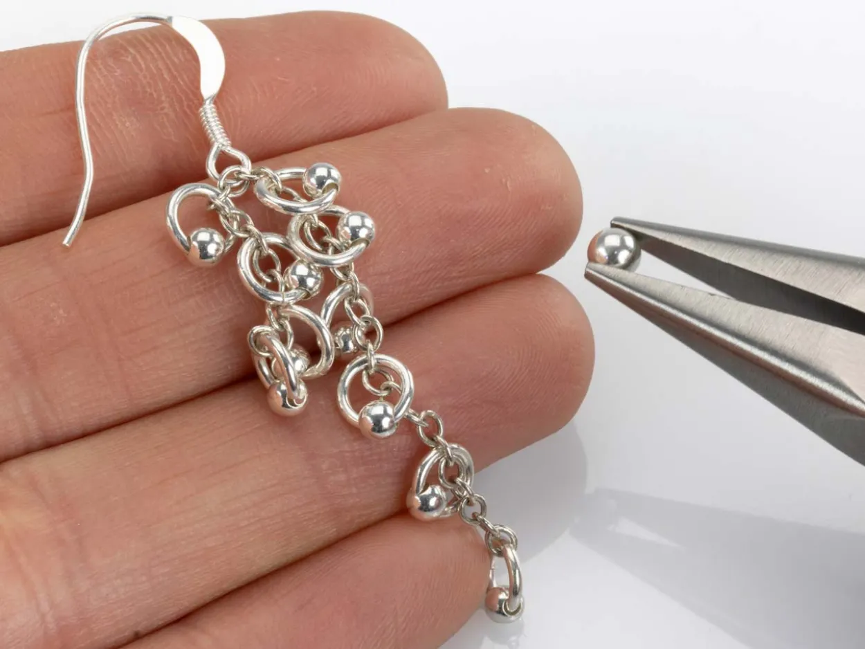 Sterling Silver Plain Round 4.0mm 2 Hole Beads Pack of 20