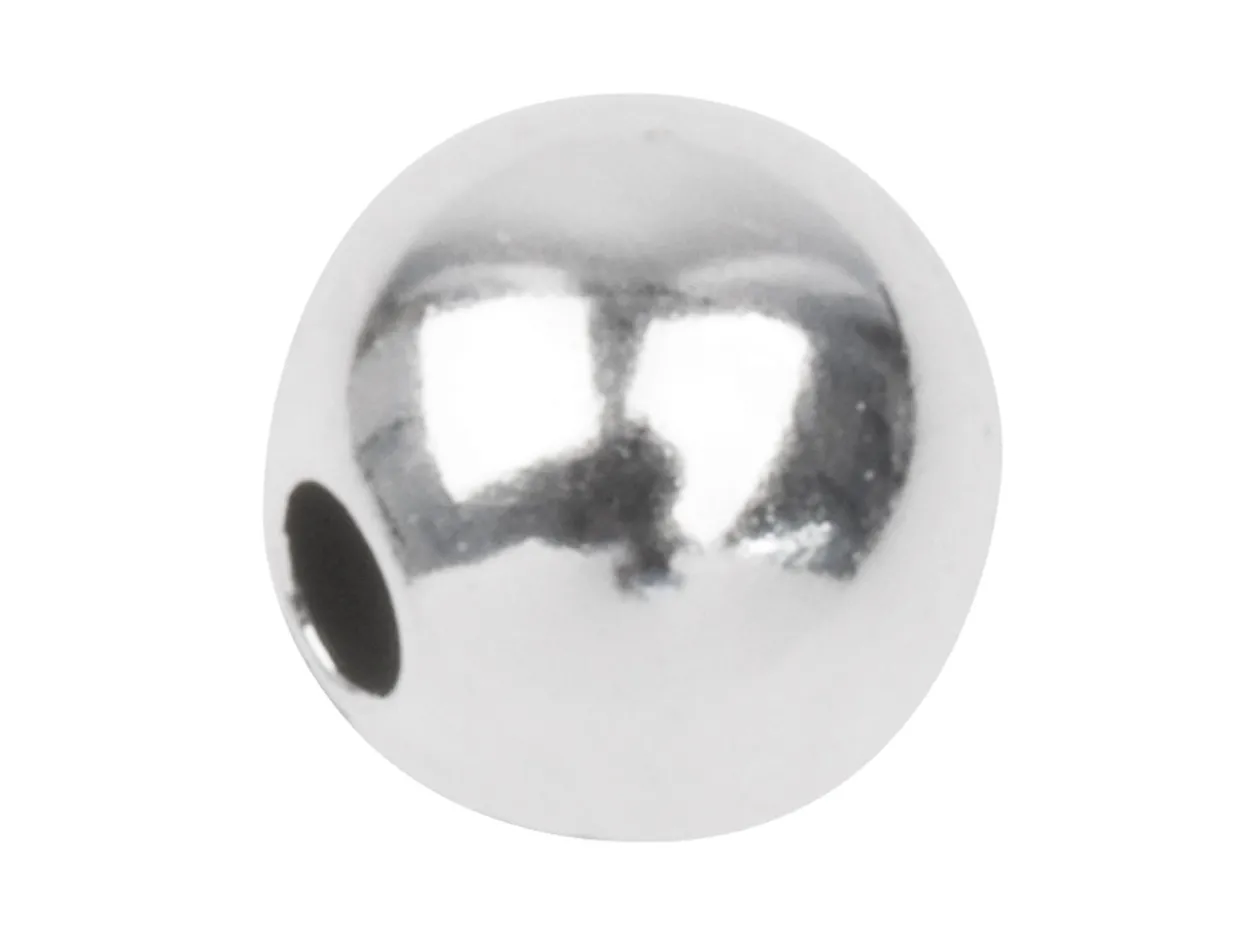 Sterling Silver Plain Round 5mm 2 Hole Beads Pack of 10