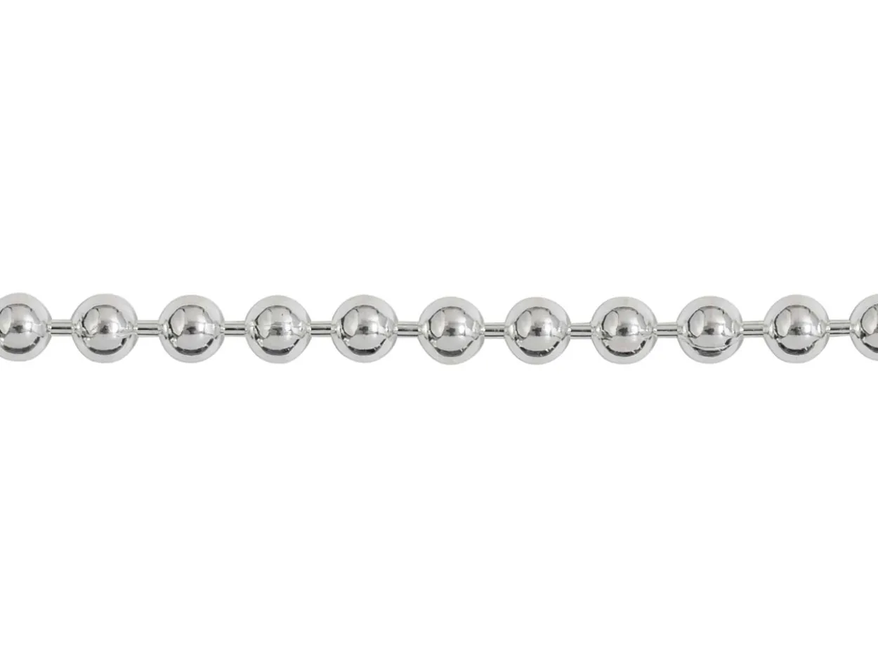 Sterling Silver Plated 2.5mm Ball Chain 18"/45cm Unhallmarked