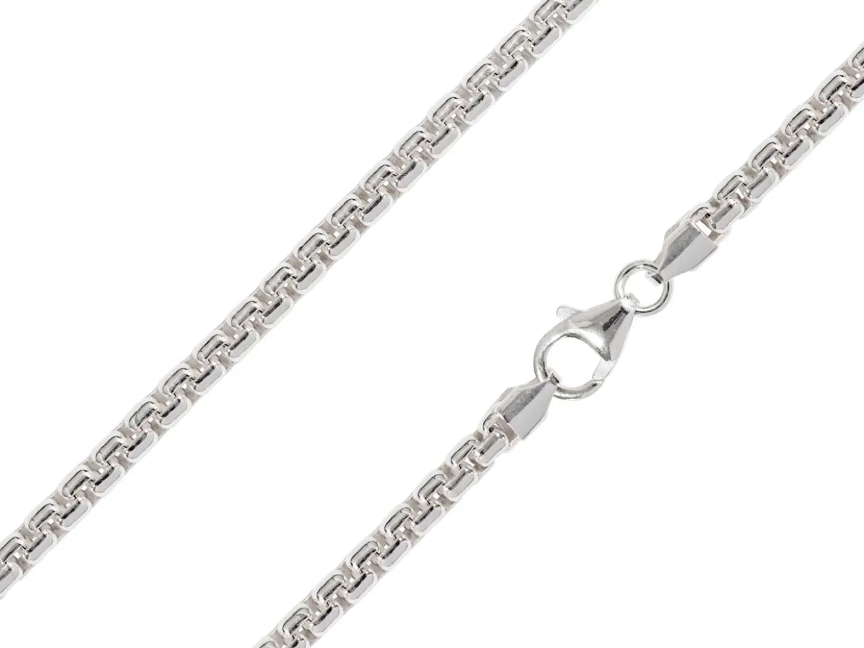 Sterling Silver Plated 3.5mm Box Chain 18"/45cm Unhallmarked