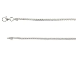 Sterling Silver Plated 2.1mm Box Chain 18"/45cm Unhallmarked