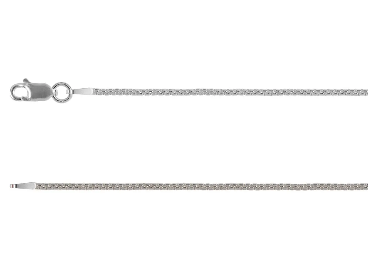 Sterling Silver Plated 1.5mm Box Chain 18"/45cm Unhallmarked