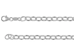 Sterling Silver Plated 5.4mm Diamond Cut Oval Belcher Chain 18"/45cm Unhallmarked