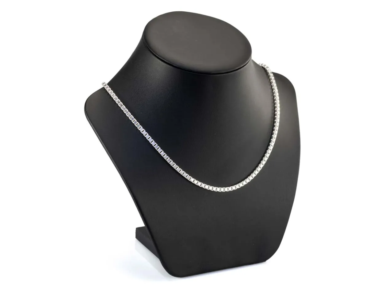 Sterling Silver Plated 3.0mm Diamond Cut Box Chain 18"/45cm Unhallmarked