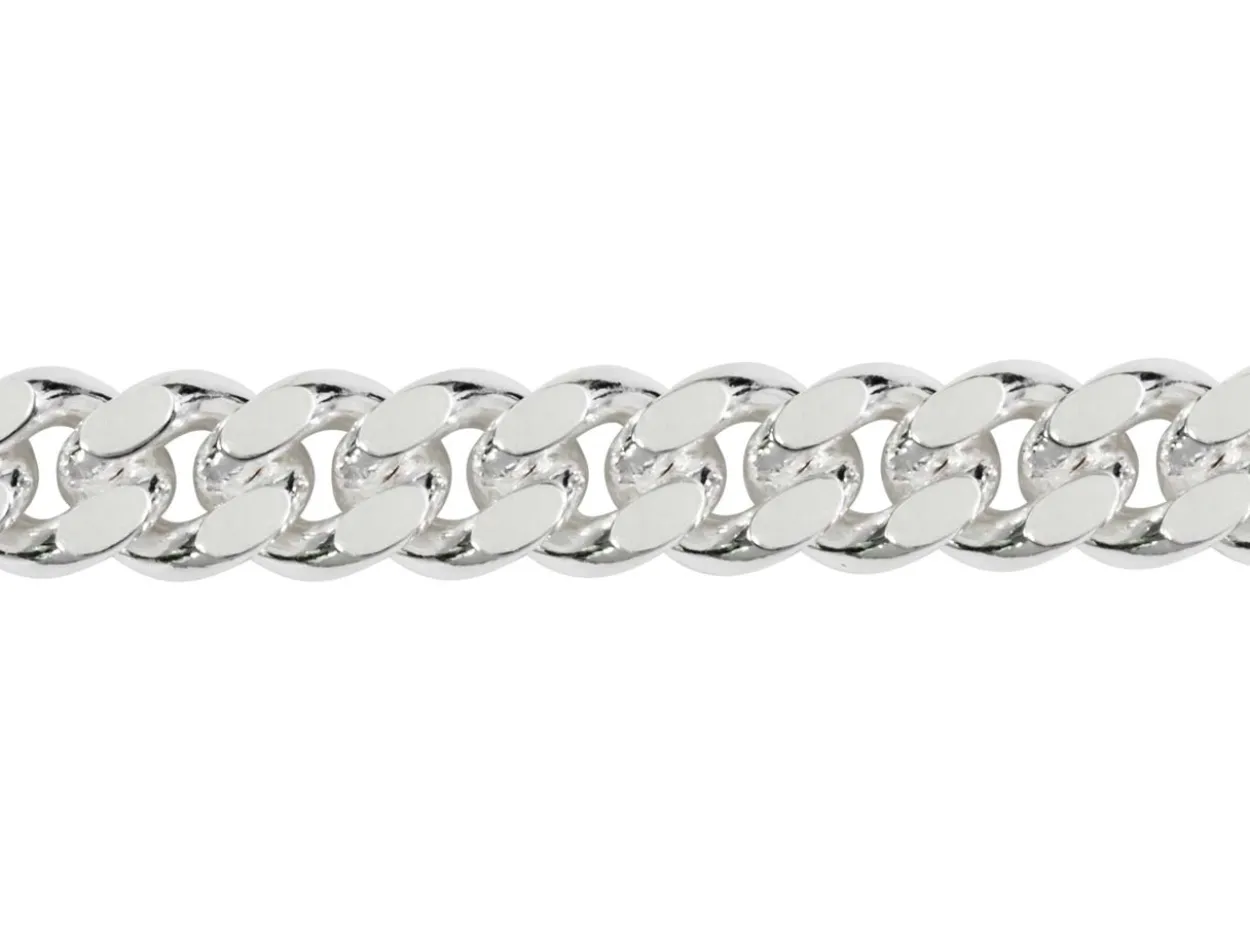 Sterling Silver Plated 5.7mm Diamond Cut Tight Curb Chain 18"/45cm Unhallmarked