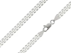 Sterling Silver Plated 4.9mm Diamond Cut Tight Curb Chain 18"/45cm Unhallmarked