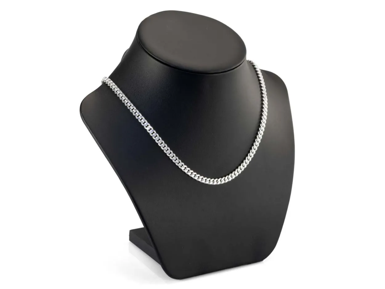 Sterling Silver Plated 4.9mm Diamond Cut Tight Curb Chain 18"/45cm Unhallmarked