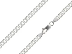 Sterling Silver Plated 4.7mm Diamond Cut Curb Chain 18"/45cm Unhallmarked