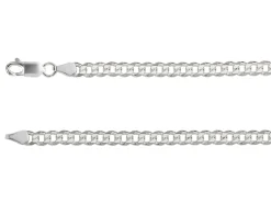 Sterling Silver Plated 4.7mm Diamond Cut Curb Chain 18"/45cm Unhallmarked