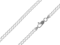 Sterling Silver Plated 3.7mm Diamond Cut Curb Chain 18"/45cm Unhallmarked