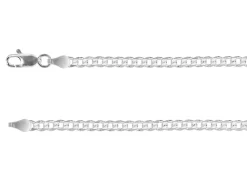 Sterling Silver Plated 3.7mm Diamond Cut Curb Chain 18"/45cm Unhallmarked