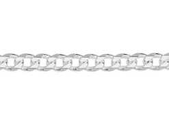 Sterling Silver Plated 3.7mm Diamond Cut Curb Chain 18