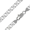 Sterling Silver Plated 6.4mm Diamond Cut Double Rhombus Curb Chain 18"/45cm Unhallmarked