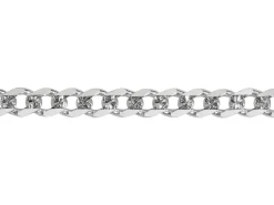 Sterling Silver Plated 3.6mm Diamond Cut Pavé Curb Chain 18