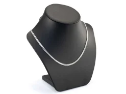 Sterling Silver Plated 3.6mm Diamond Cut Pavé Curb Chain 18