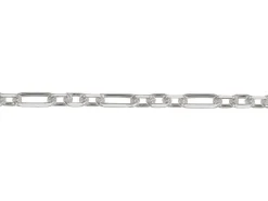 Sterling Silver Plated 2.0mm Diamond Cut Figaro Chain 18