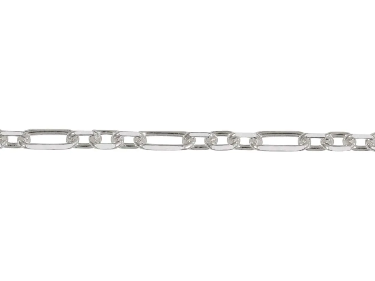 Sterling Silver Plated 2.0mm Diamond Cut Figaro Chain 18"/45cm Unhallmarked