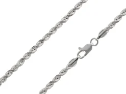 Sterling Silver Plated 3.0mm Diamond Cut Rope Chain 18"/45cm Unhallmarked