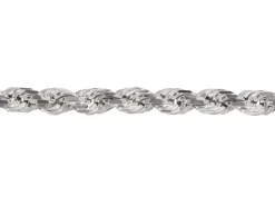 Sterling Silver Plated 3.0mm Diamond Cut Rope Chain 18
