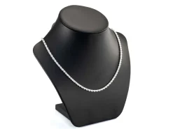 Sterling Silver Plated 3.0mm Diamond Cut Rope Chain 18