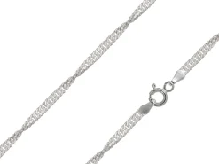 Sterling Silver Plated 2.8mm Diamond Cut Singapore Chain 18"/45cm Unhallmarked