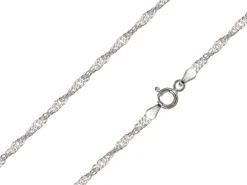 Sterling Silver Plated 2.2mm Diamond Cut Singapore Chain 18"/45cm Unhallmarked