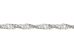 Sterling Silver Plated 2.2mm Diamond Cut Singapore Chain 18