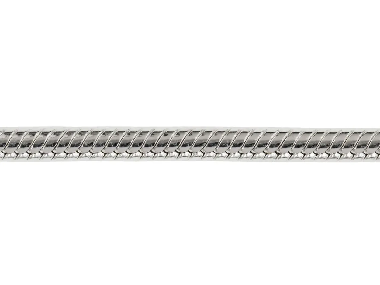 Sterling Silver Plated 3.1mm Diamond Cut Round Snake Chain 18"/45cm Unhallmarked