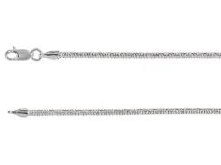 Sterling Silver Plated 2.3mm Diamond Cut Round Snake Chain 18"/45cm Unhallmarked