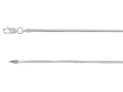 Sterling Silver Plated 1.9mm Diamond Cut Round Snake Chain 18"/45cm Unhallmarked
