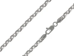 Sterling Silver Plated 3.9mm Diamond Cut Oval Trace Chain 18"/45cm Unhallmarked