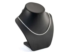 Sterling Silver Plated 3.9mm Diamond Cut Oval Trace Chain 18