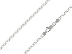 Sterling Silver Plated 2.9mm Diamond Cut Oval Trace Chain 18"/45cm Unhallmarked