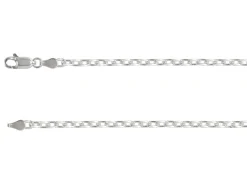 Sterling Silver Plated 2.9mm Diamond Cut Oval Trace Chain 18"/45cm Unhallmarked